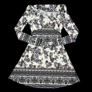 Altar’d State Cream Bohemian Long Sleeve Mini Dress S